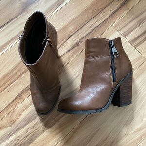 Call It Spring Brown Ankle Booties with Zipper